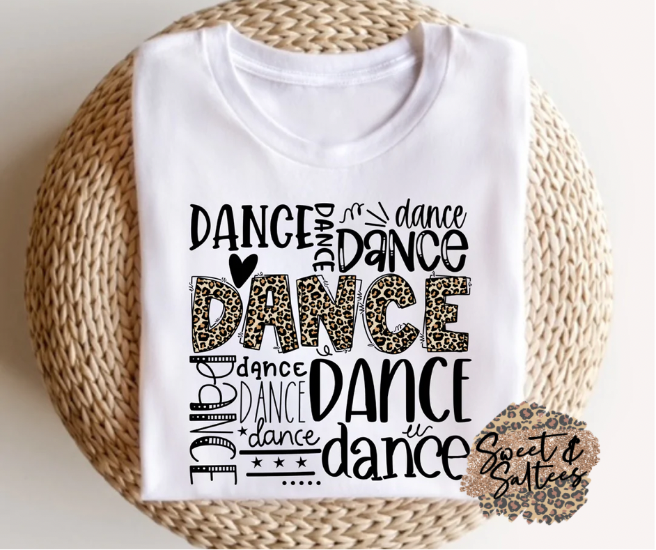 Dance Leopard Typography Graphic T-shirt