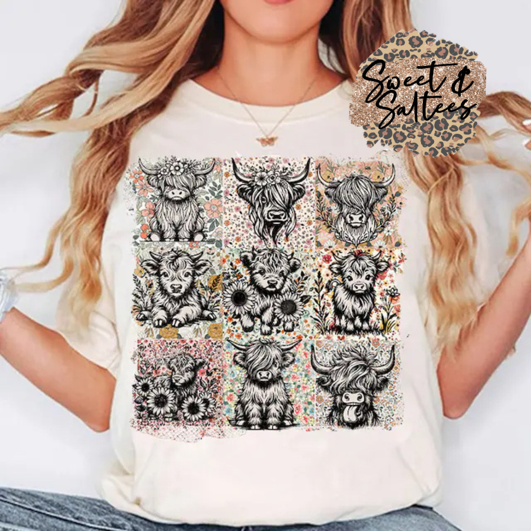 Boho retro cows t-shirt