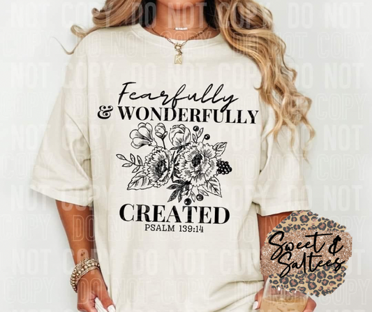 Fearfully and wonderfully created t-shirt