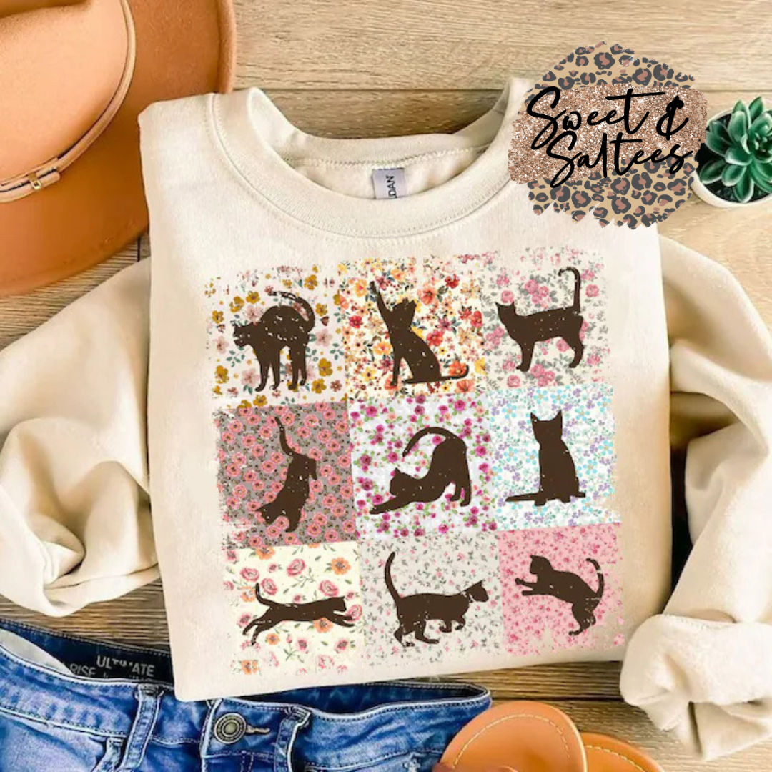 Boho retro cats t-shirt