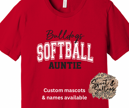 Custom Softball Mascot and Name Graphic T-shirt