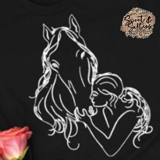 A Girl and Her Horse Graphic T-shirt