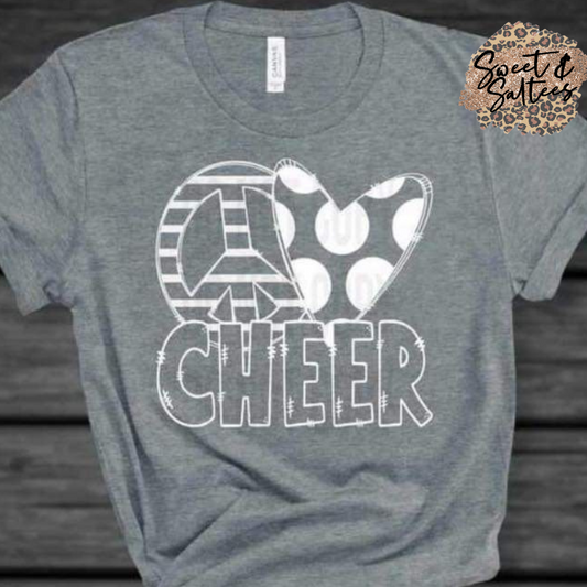 Peace Love Cheer Graphic T-shirt