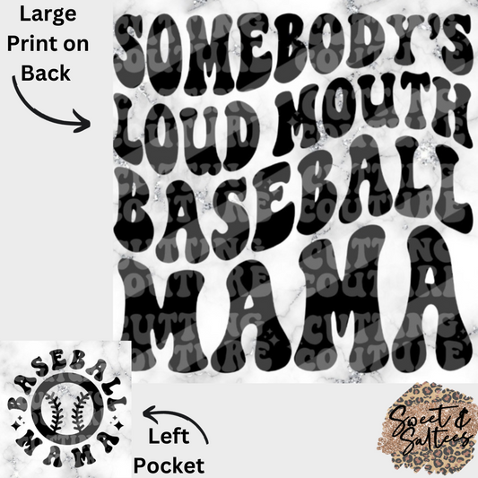 Loud Mouth Baseball Mom Graphic T-shirt