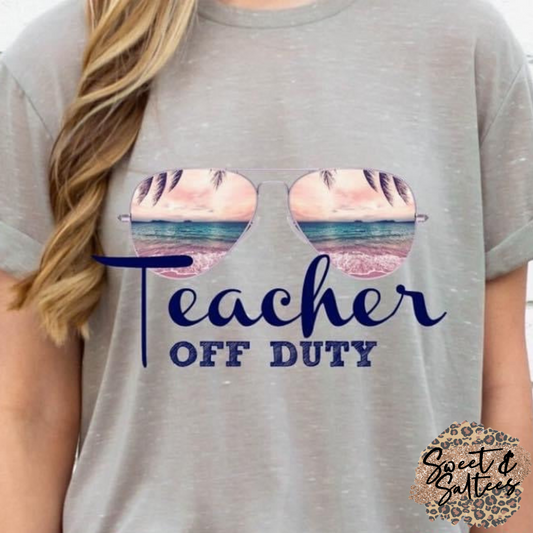 Teacher Off Duty-Sunglasses Graphic T-shirt