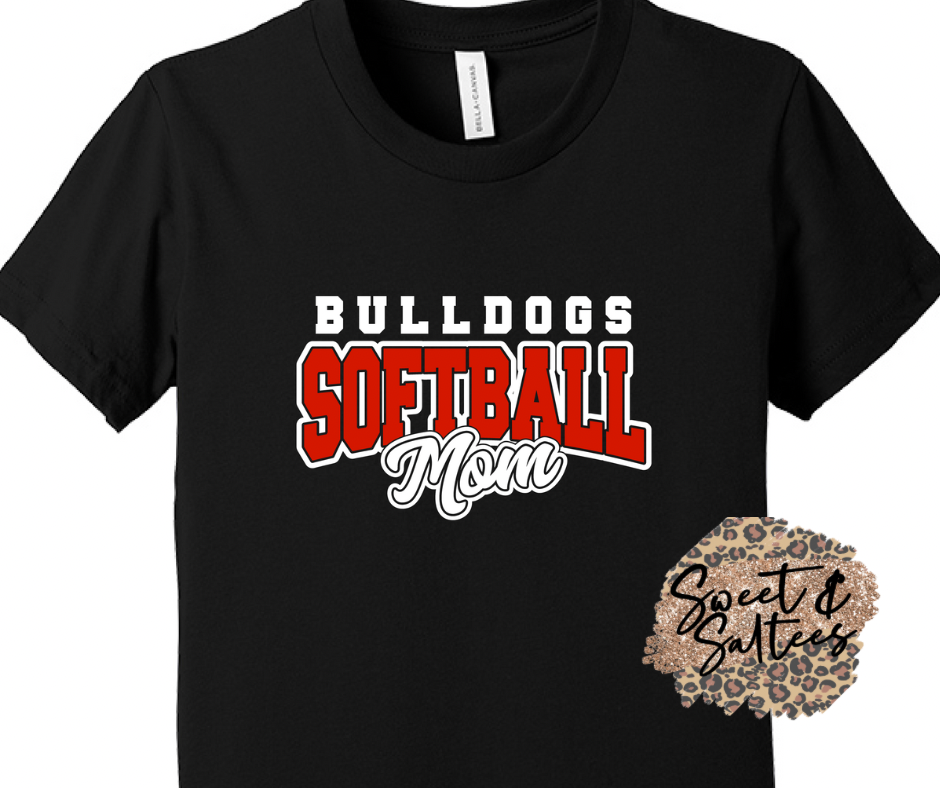 Custom Mascot/Print Color Softball Mom Graphic T-shirt