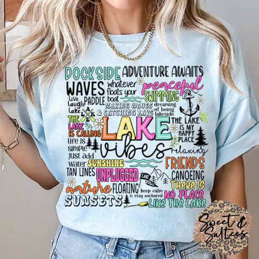 Lake vibes typography t-shirt