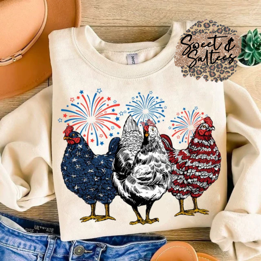 Patriotic chickens t-shirt