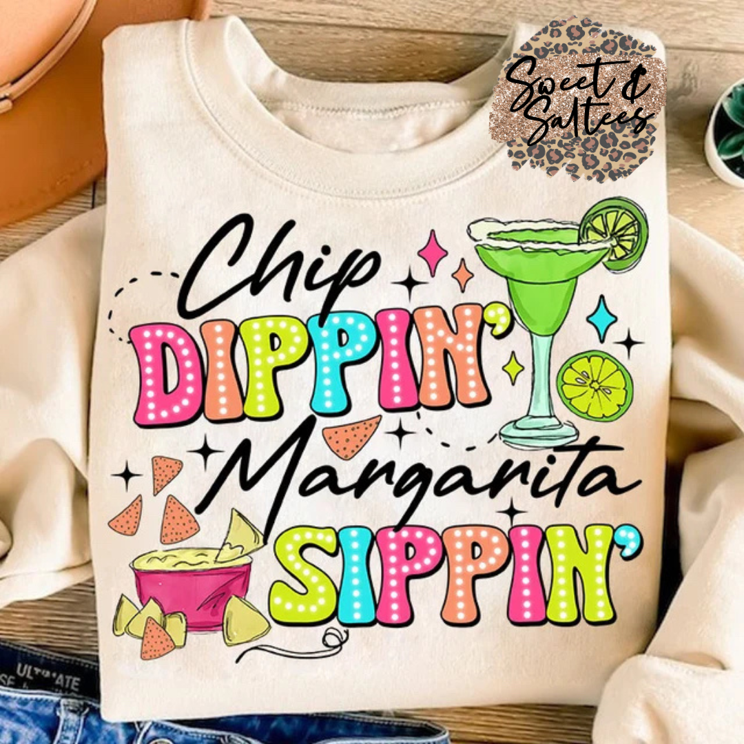 Chippin’, dippin’, margarita sippin’ t-shirt