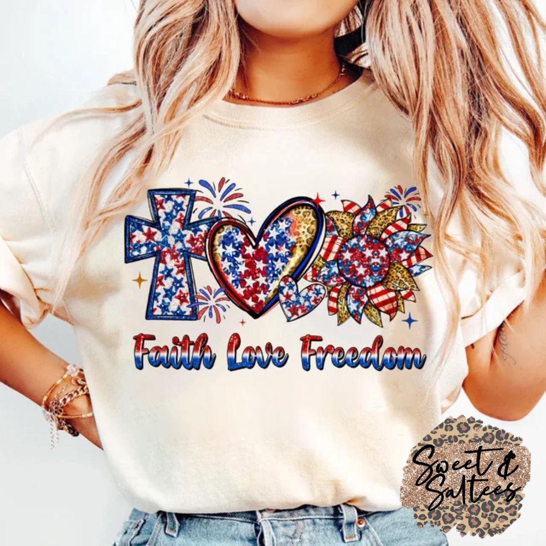 Faith love freedom t-shirt