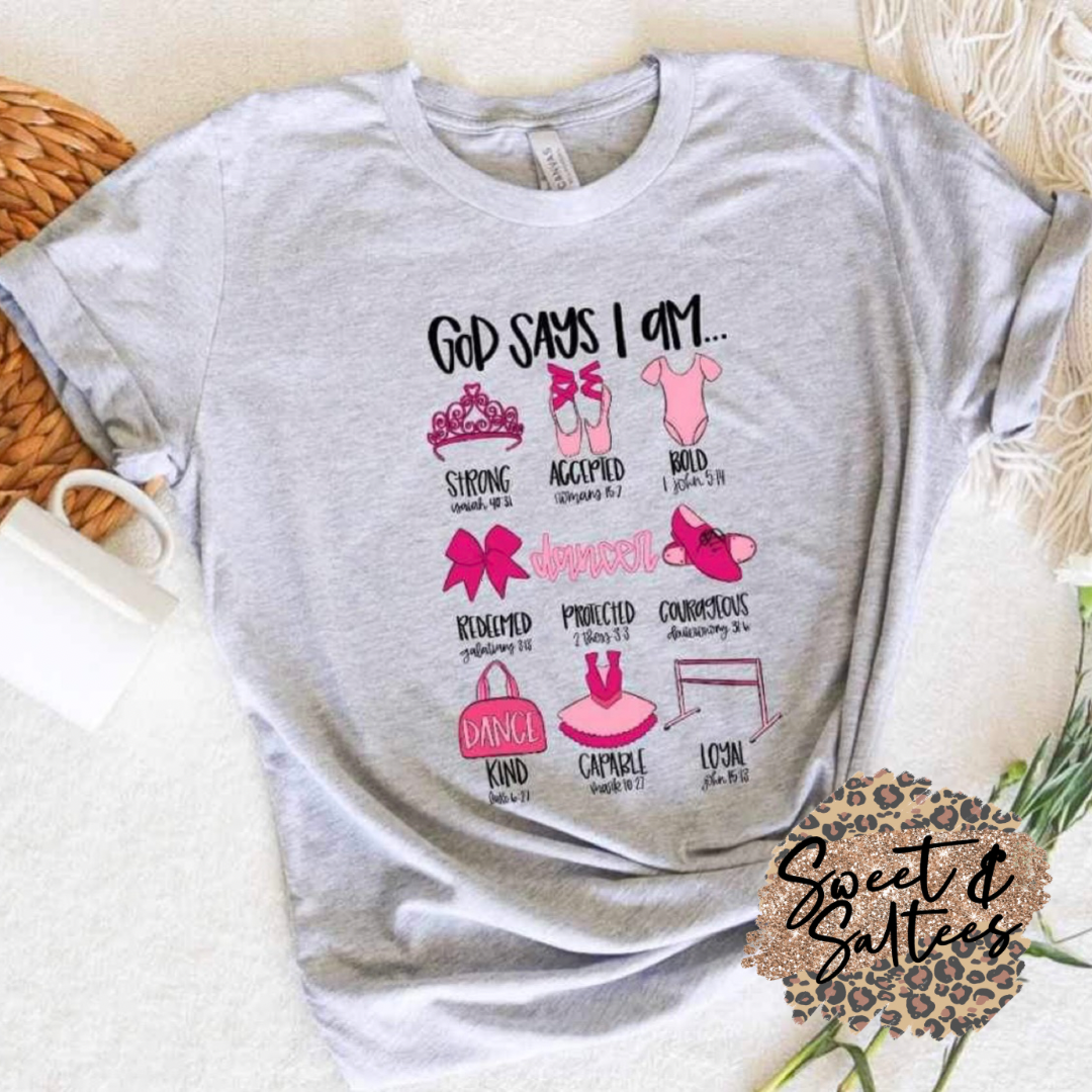 God Says I Am- Dance-Infant/Toddler/Youth Graphic T-Shirt