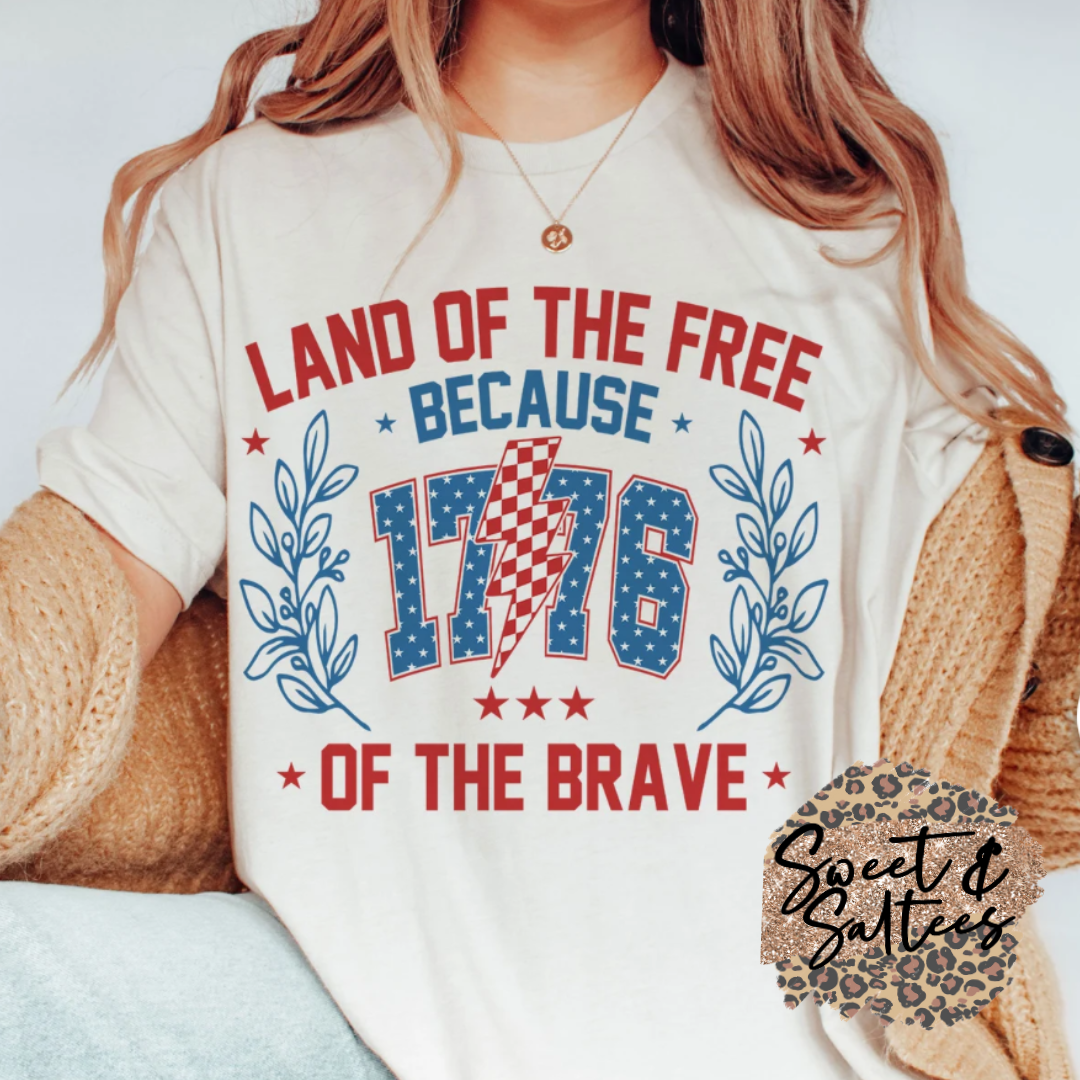 Lamd of the free, because of the brave t-shirt