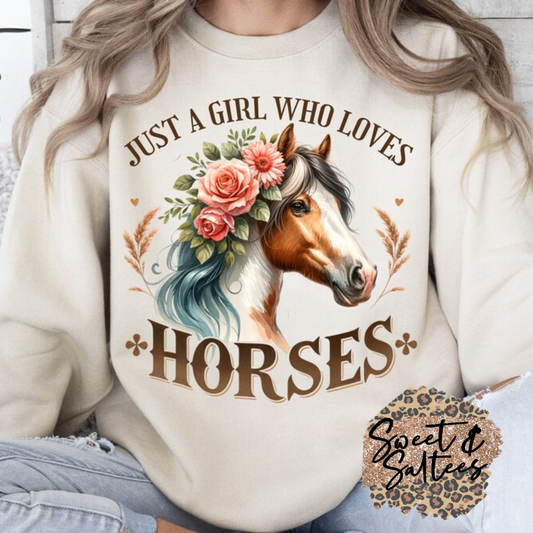 Just a girl who loves horses t-shirt