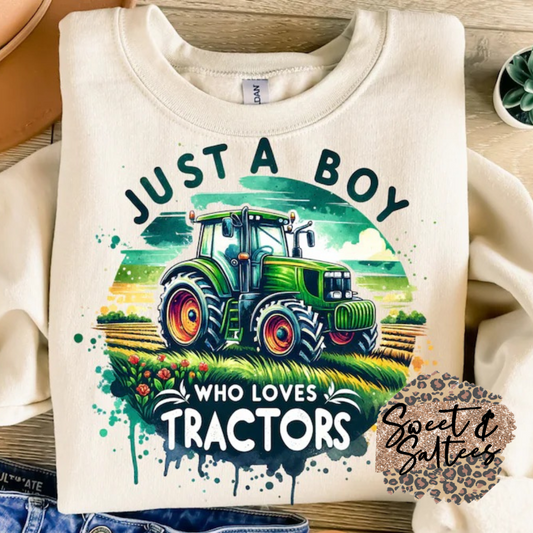 Just a boy who loves tractors Infant/Toddler/Youth Graphic T-Shirt