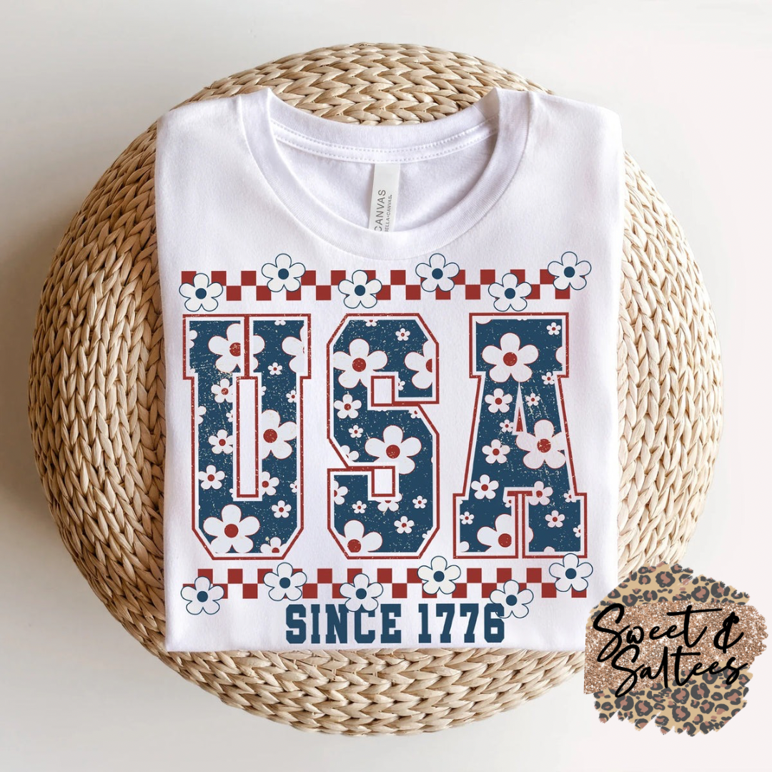 USA floral t-shirt