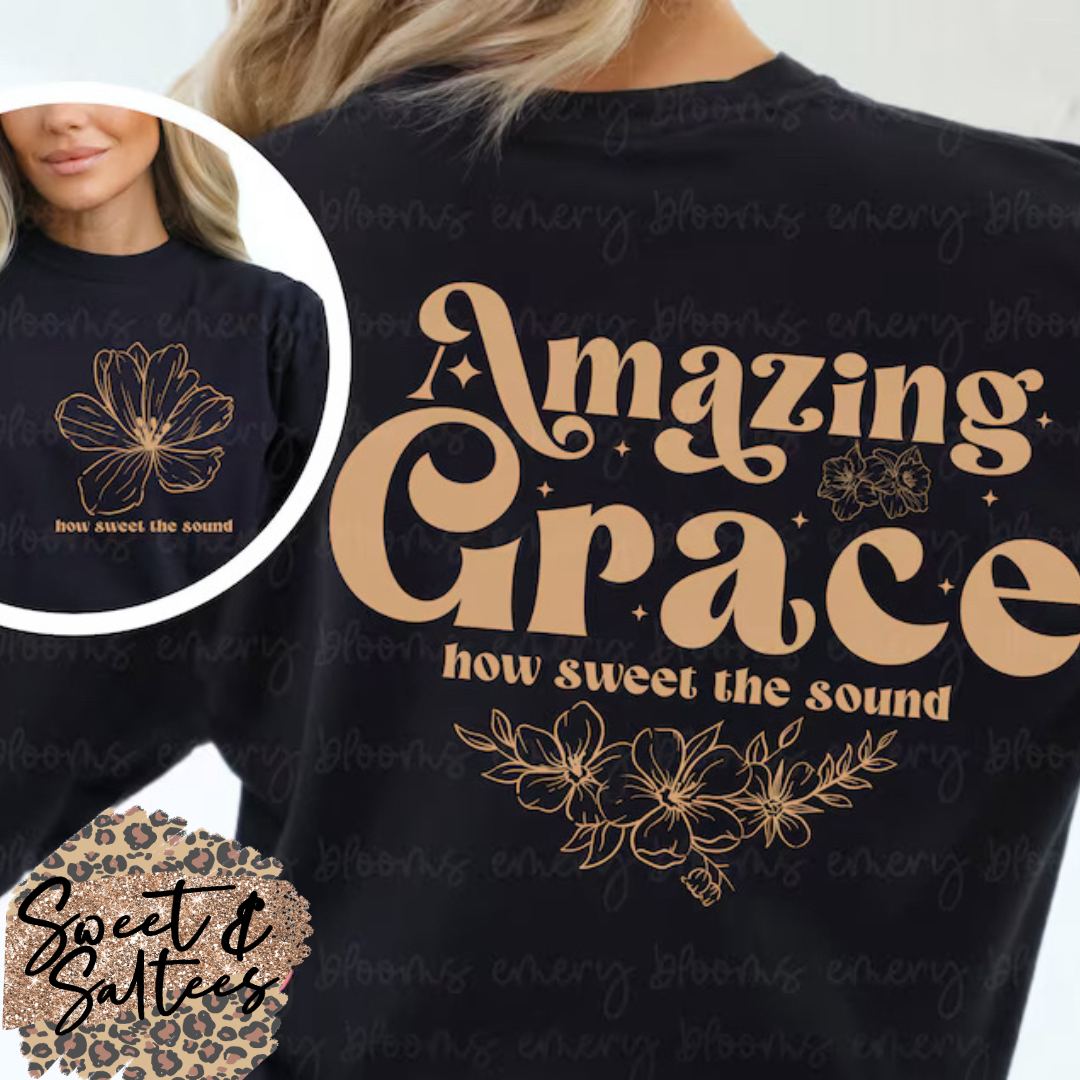 Amazing grace front/back print t-shirt