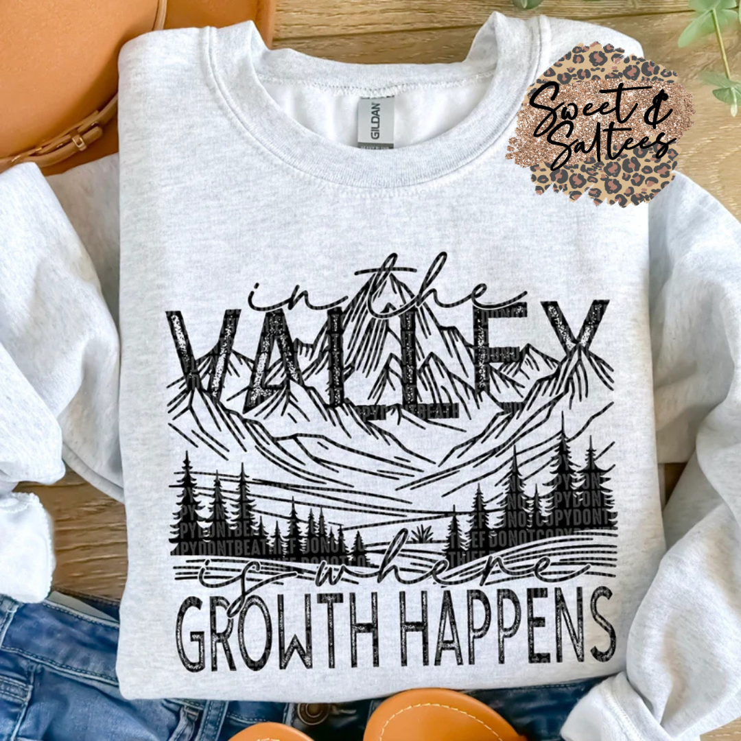 In the valley is where growth happens  t-shirt