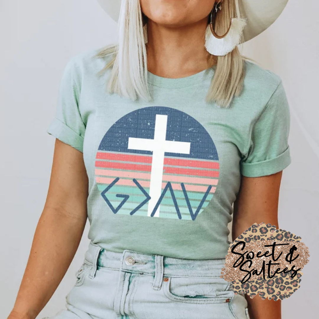 God is greater than the highs and lows t-shirt