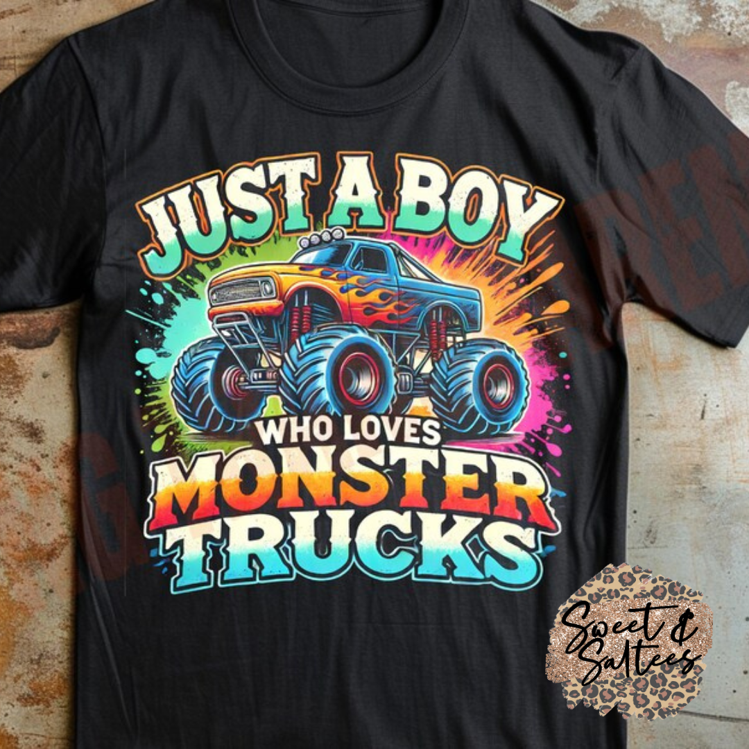 Just a boy who loves monster trucks Infant/Toddler/Youth Graphic T-Shirt