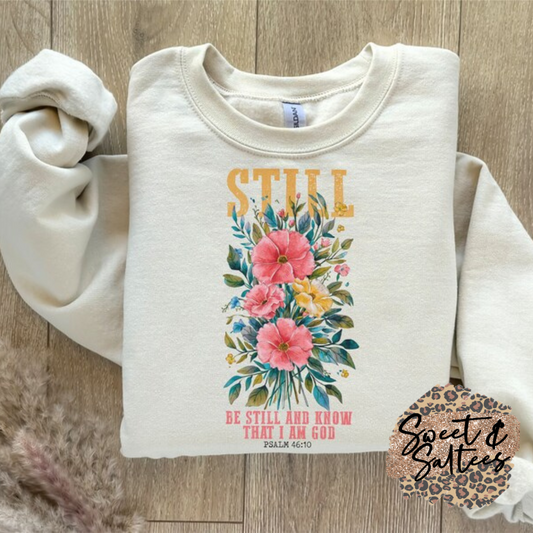 Be still and know floral t-shirt