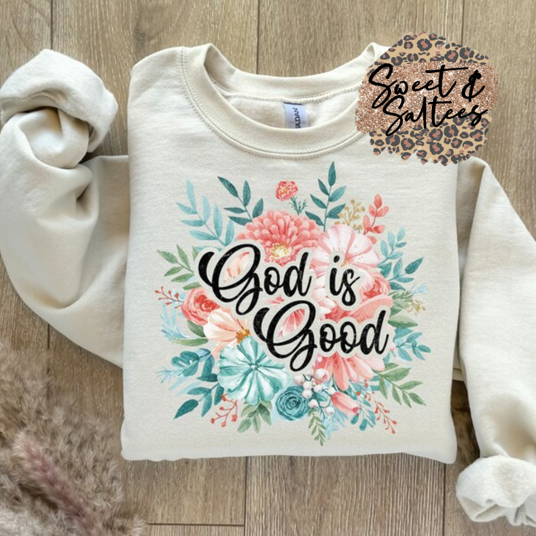 God is good floral t-shirt