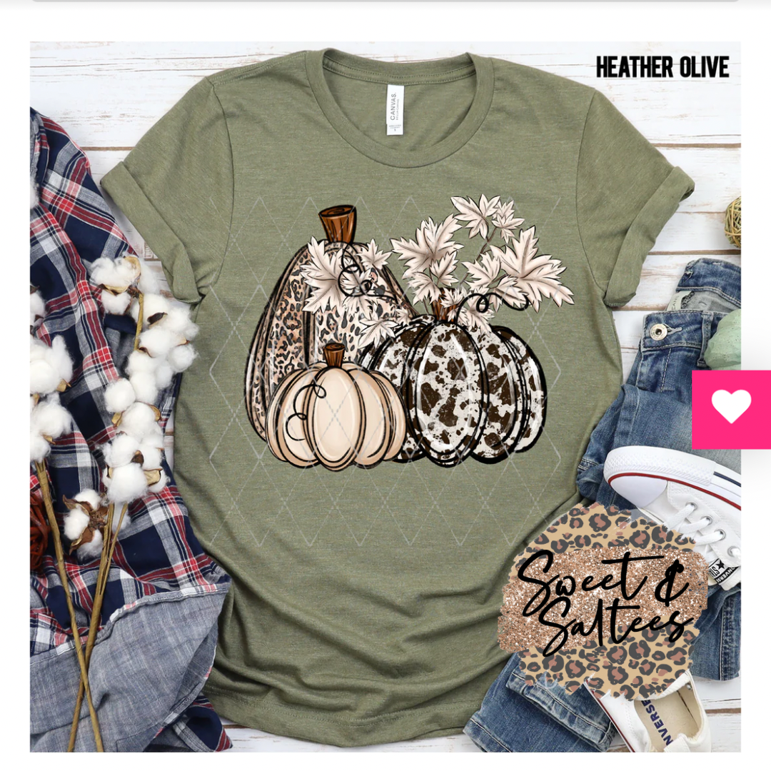 Patterned pumpkins t-shirt