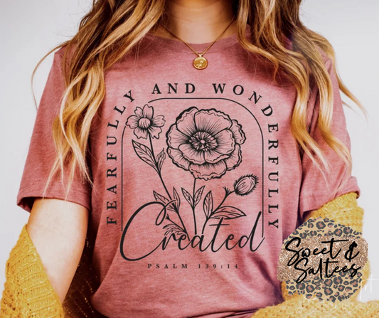 Fearfully and wonderfully created t-shirt