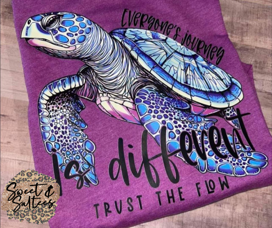 Everyone’s journey is different, trust the flow graphic t-shirt