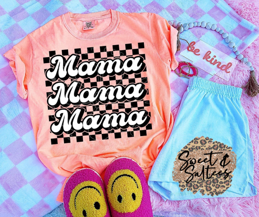 Mama checkered graphic t-shirt