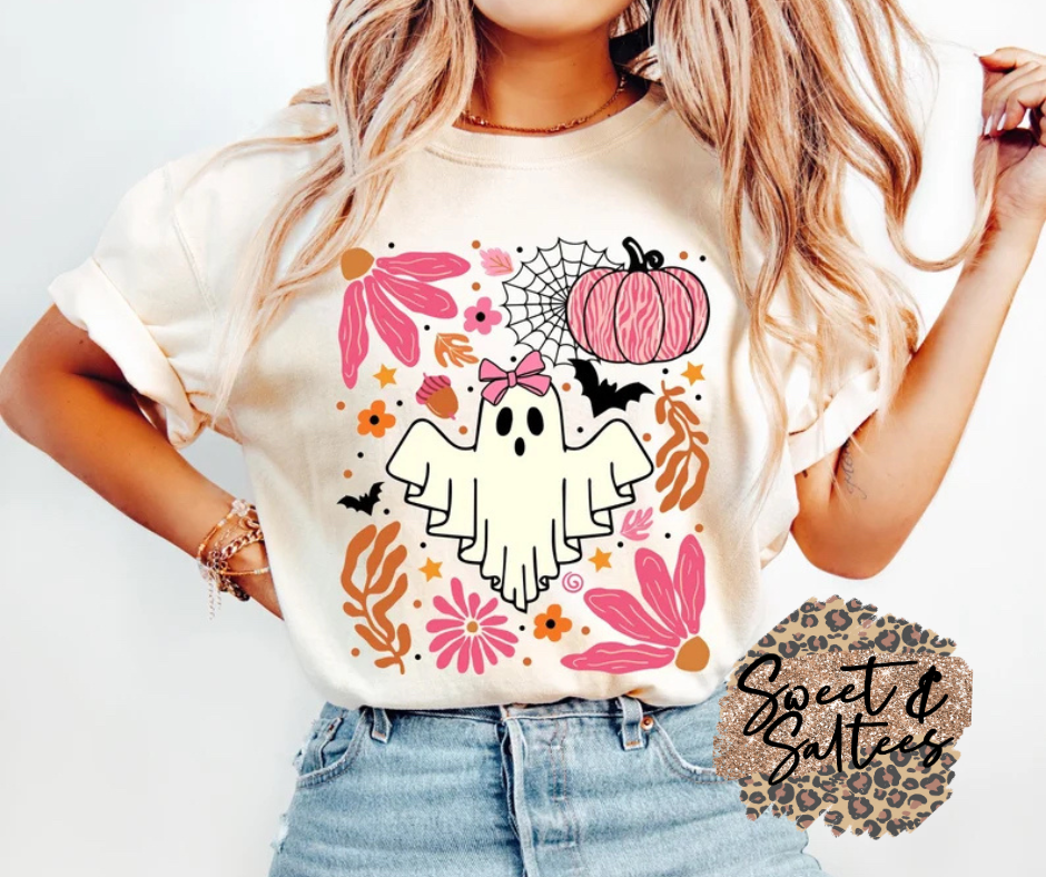 Pink ghost collage t-shirt