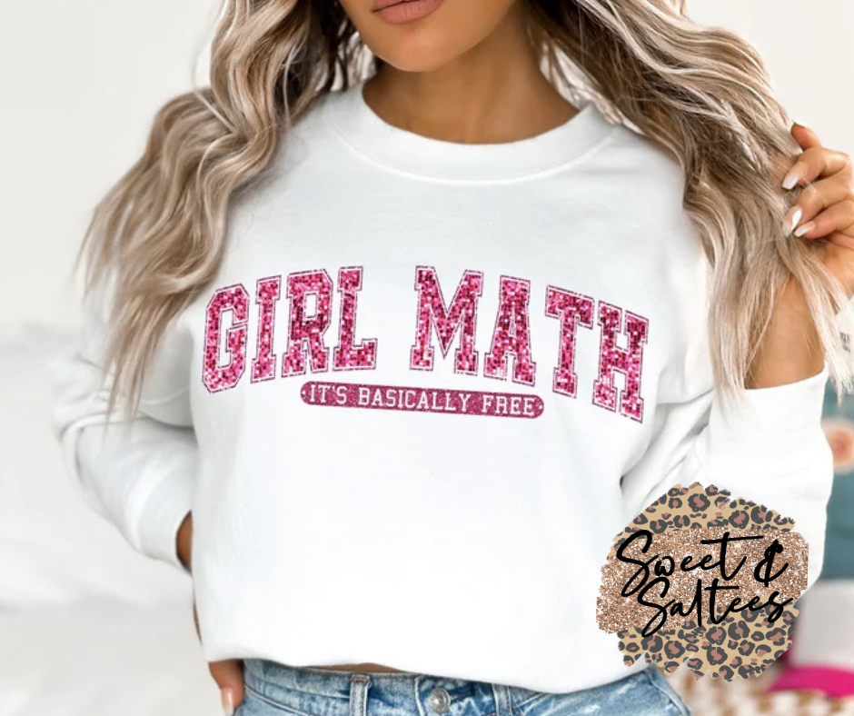 Girl Math: It’s Basically Free Faux Glitter t-shirt