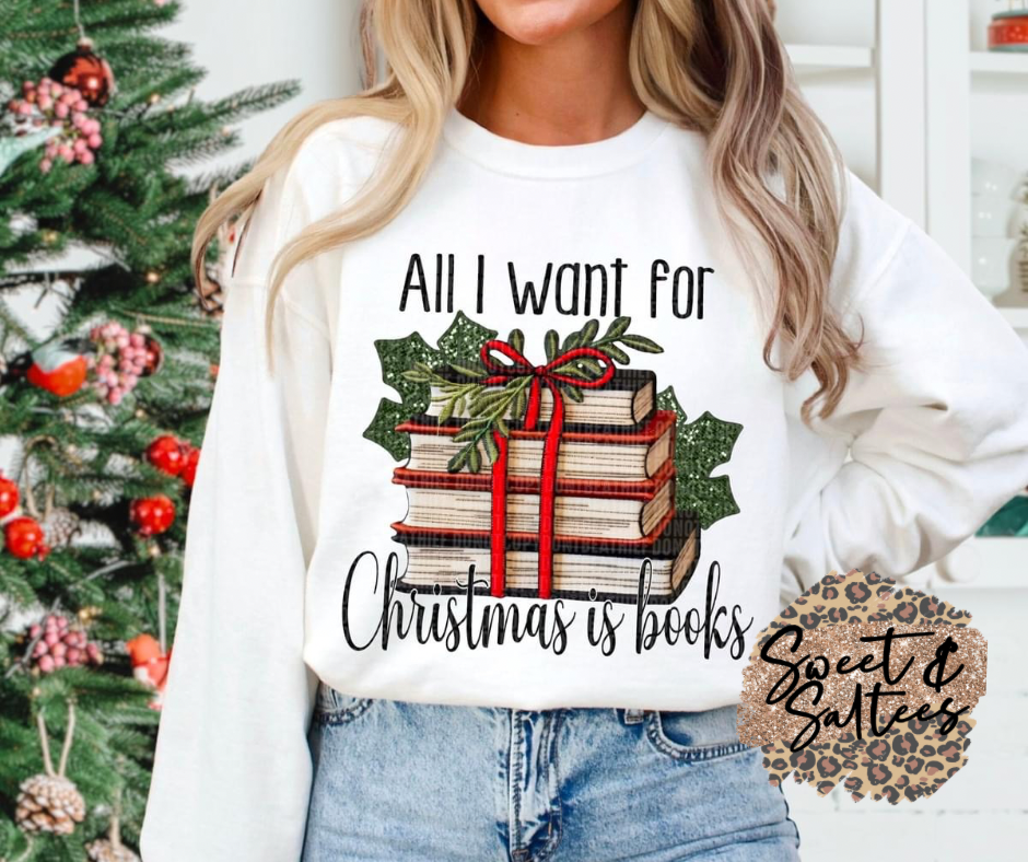 All I want for Christmas is books t-shirt