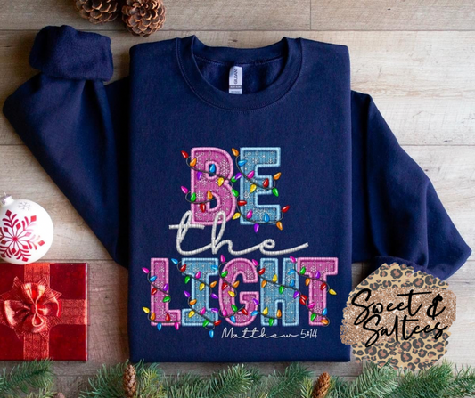 Be the Light faux embroidery t-shirt