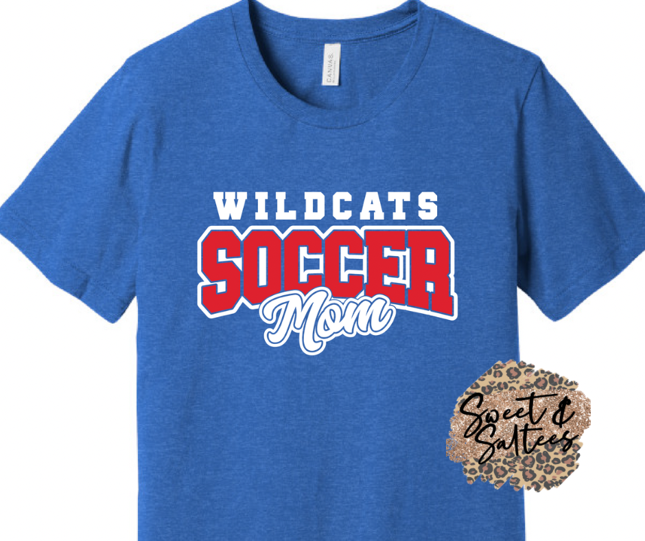 Custom Mascot/Print Color Soccer Mom Graphic T-shirt