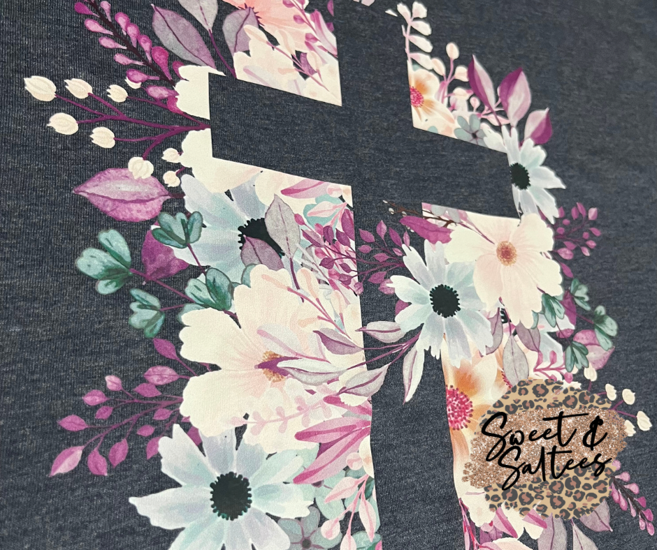 Floral Cross Graphic T-shirt