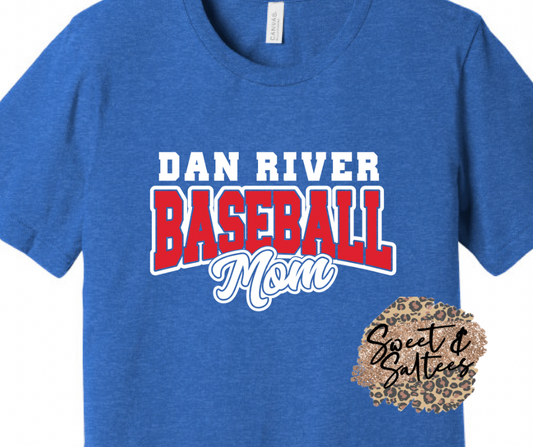 Custom Mascot or School Name/Print Color Baseball Mom Graphic T-shirt