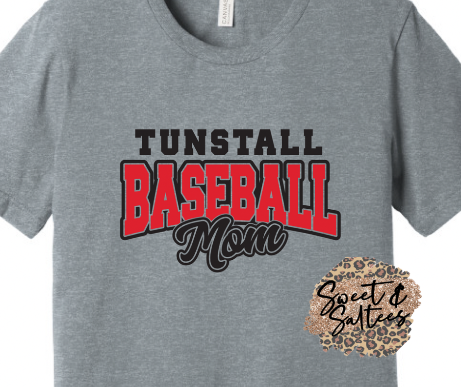 Custom Mascot or School Name/Print Color Baseball Mom Graphic T-shirt