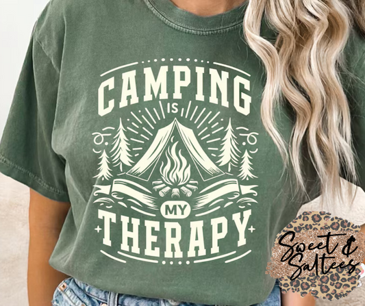 Camping is my therapy Graphic T-shirt