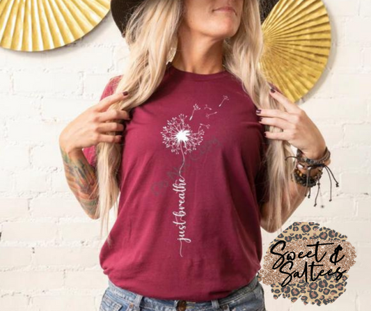 Just breathe graphic t-shirt