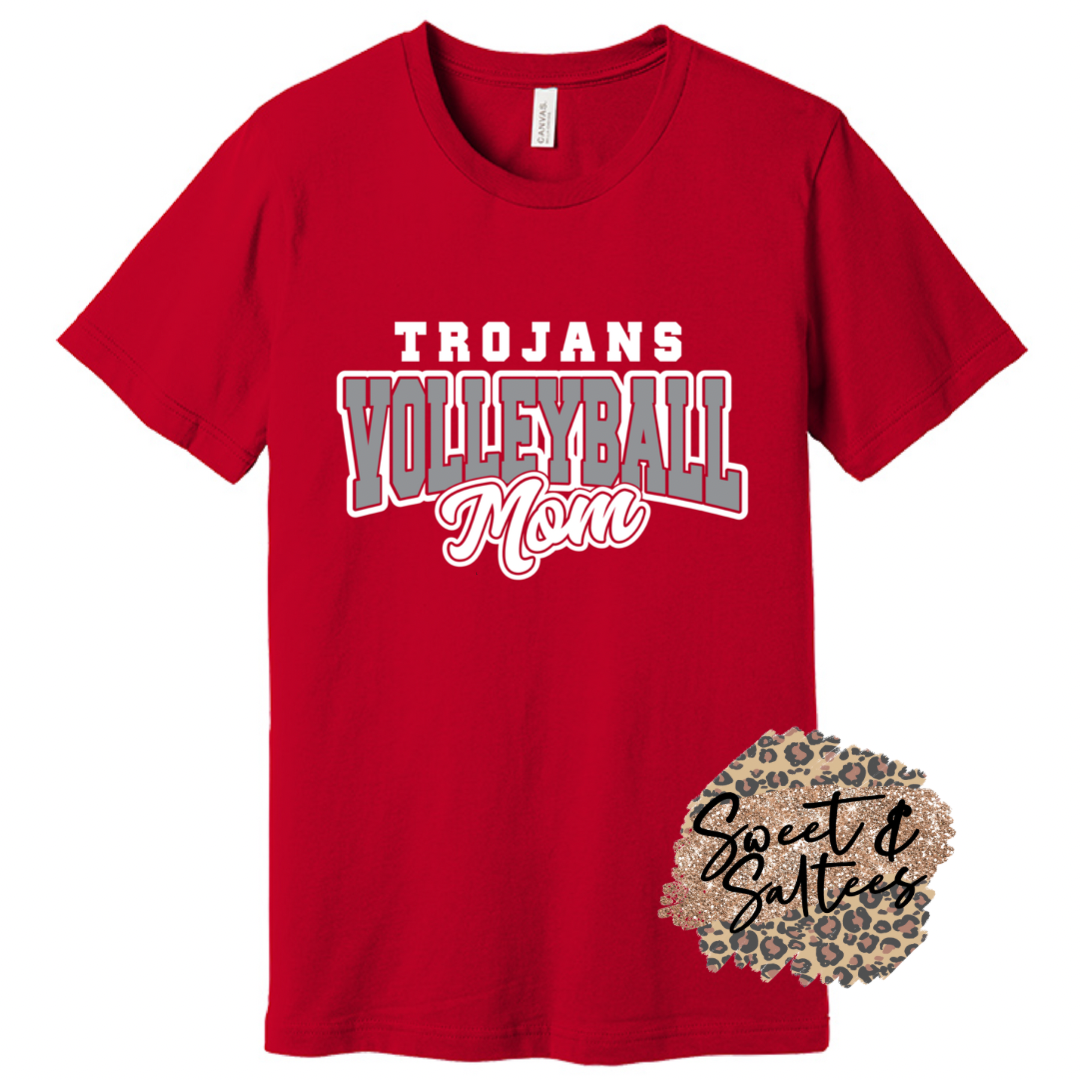 Custom Mascot/Print Color Volleyball Mom Graphic T-shirt