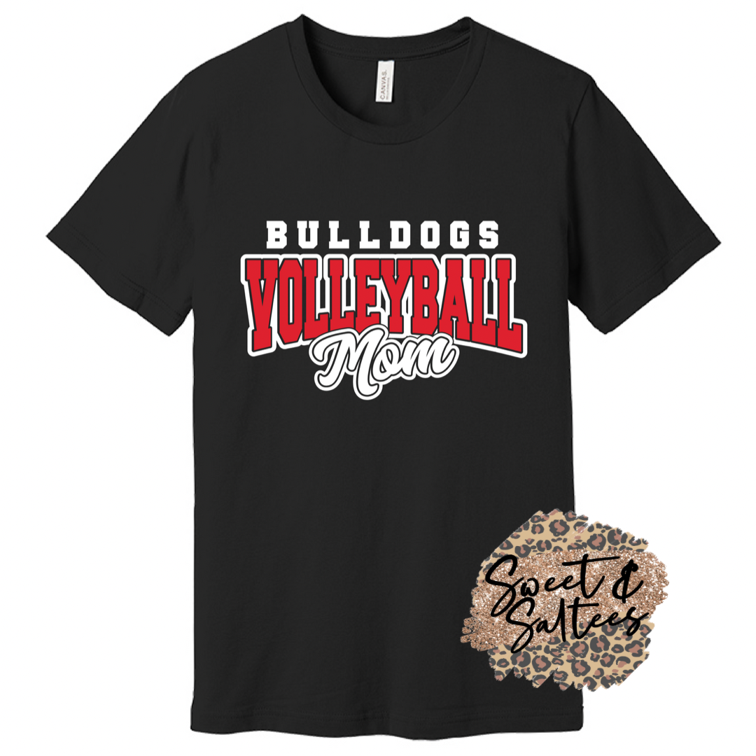 Custom Mascot/Print Color Volleyball Mom Graphic T-shirt