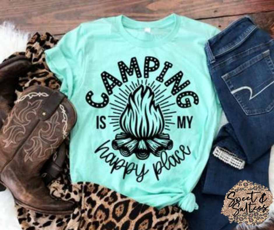 Camping Is My Happy Place Graphic T-shirt