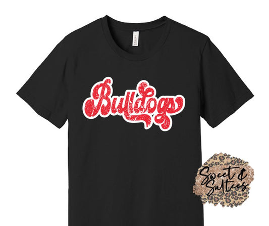 Bulldogs Retro (Red or Black) Graphic T-shirt