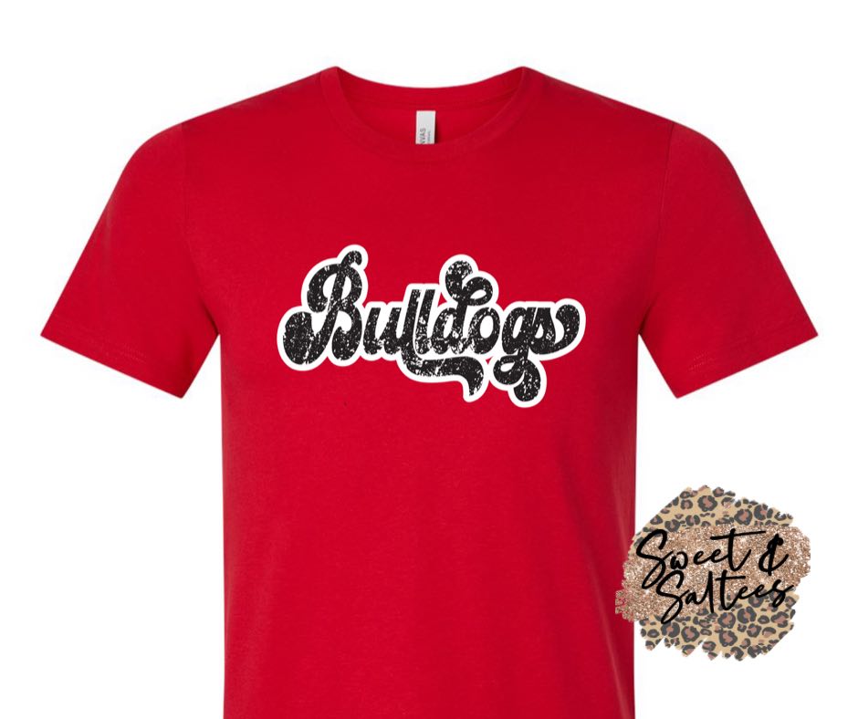 Bulldogs Retro (Red or Black) Graphic T-shirt