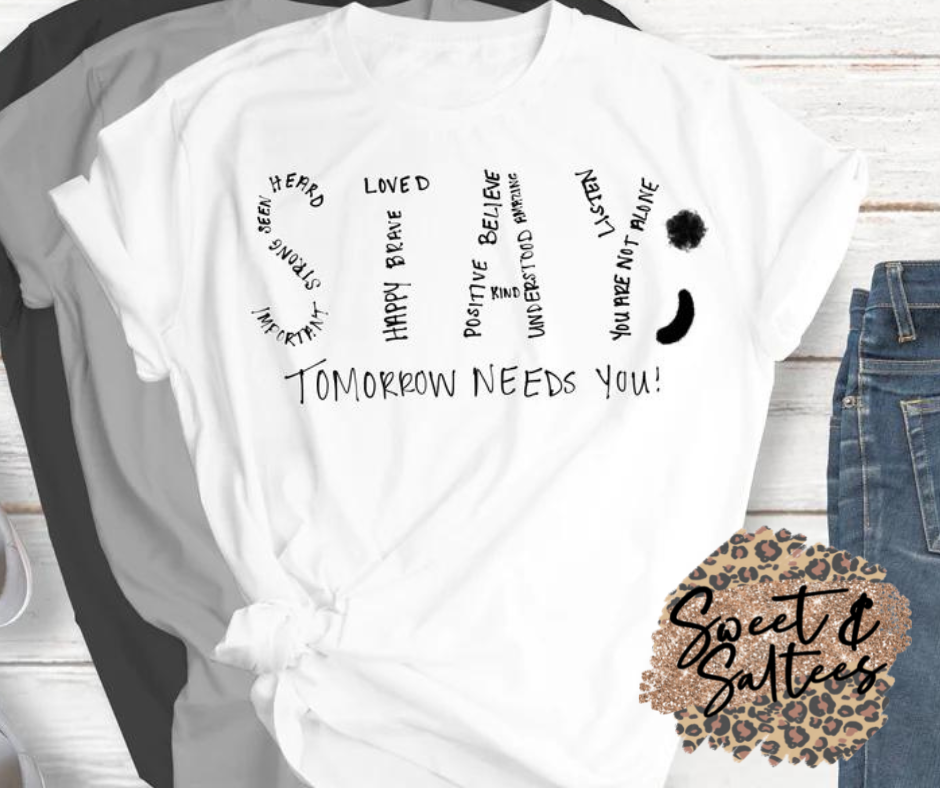 STAY black print graphic T-shirt