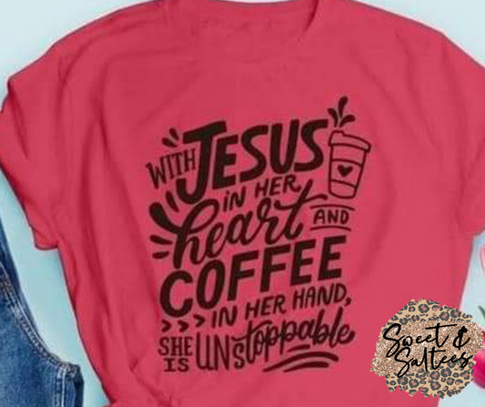 With Jesus In Her Heart... Graphic T-shirt