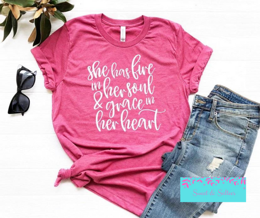 She Has Fire In Her Soul Graphic T-shirt