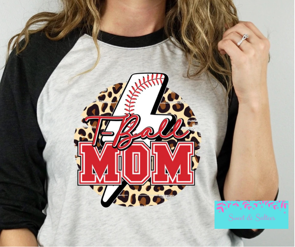 T-ball Mom Lightning Graphic T-shirt