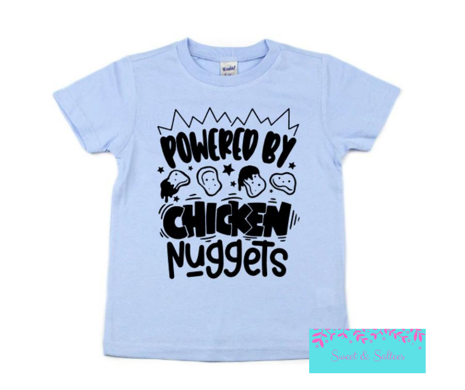 Toddler/youth Powered by chicken nuggets graphic t-shirt