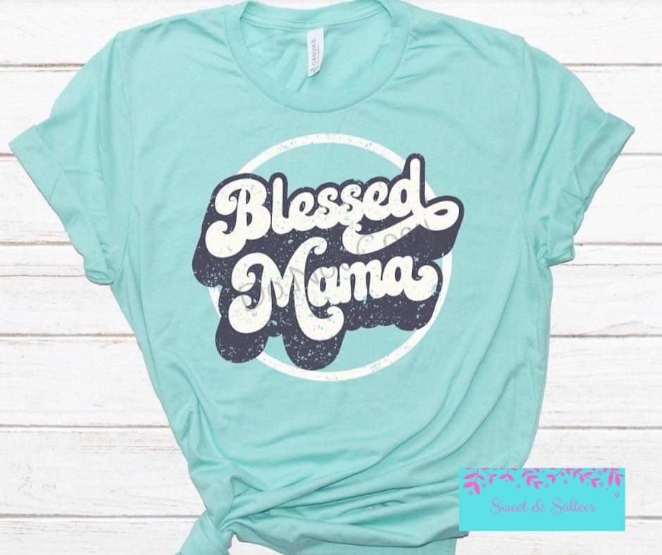 Blessed Mama Retro Graphic T-shirt